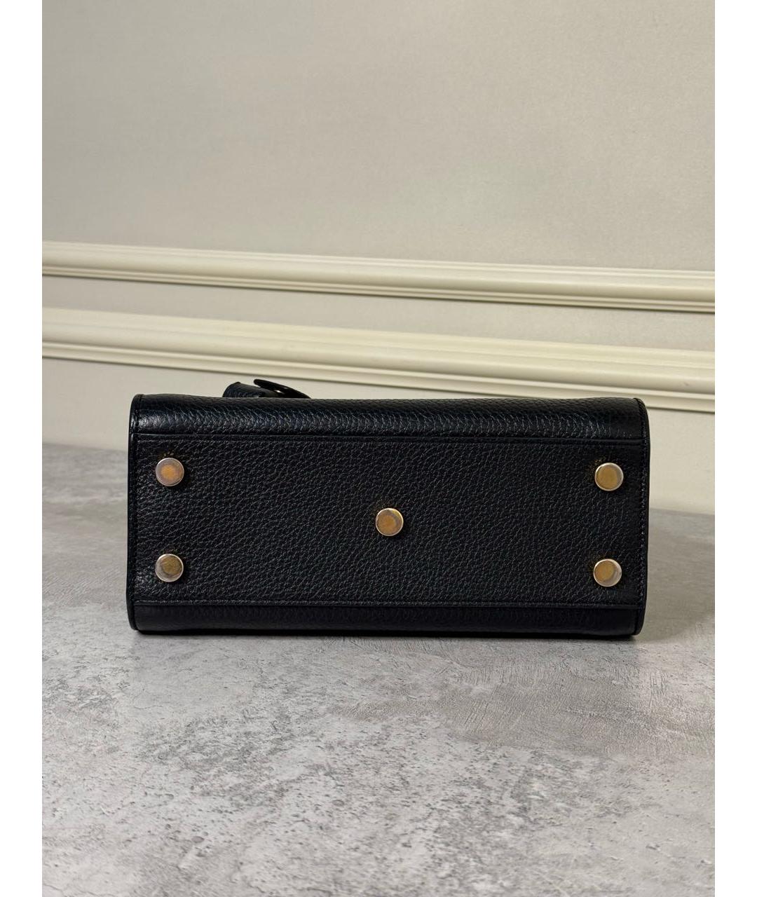 SAINT LAURENT Черная кожаная сумка с короткими ручками, фото 5