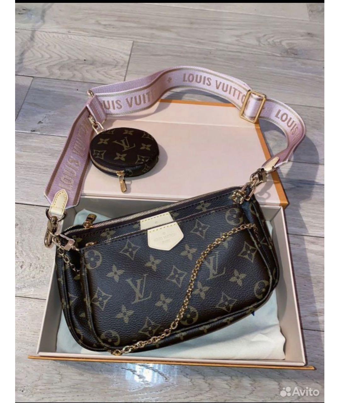 LOUIS VUITTON Коричневая сумка через плечо из искусственной кожи, фото 9