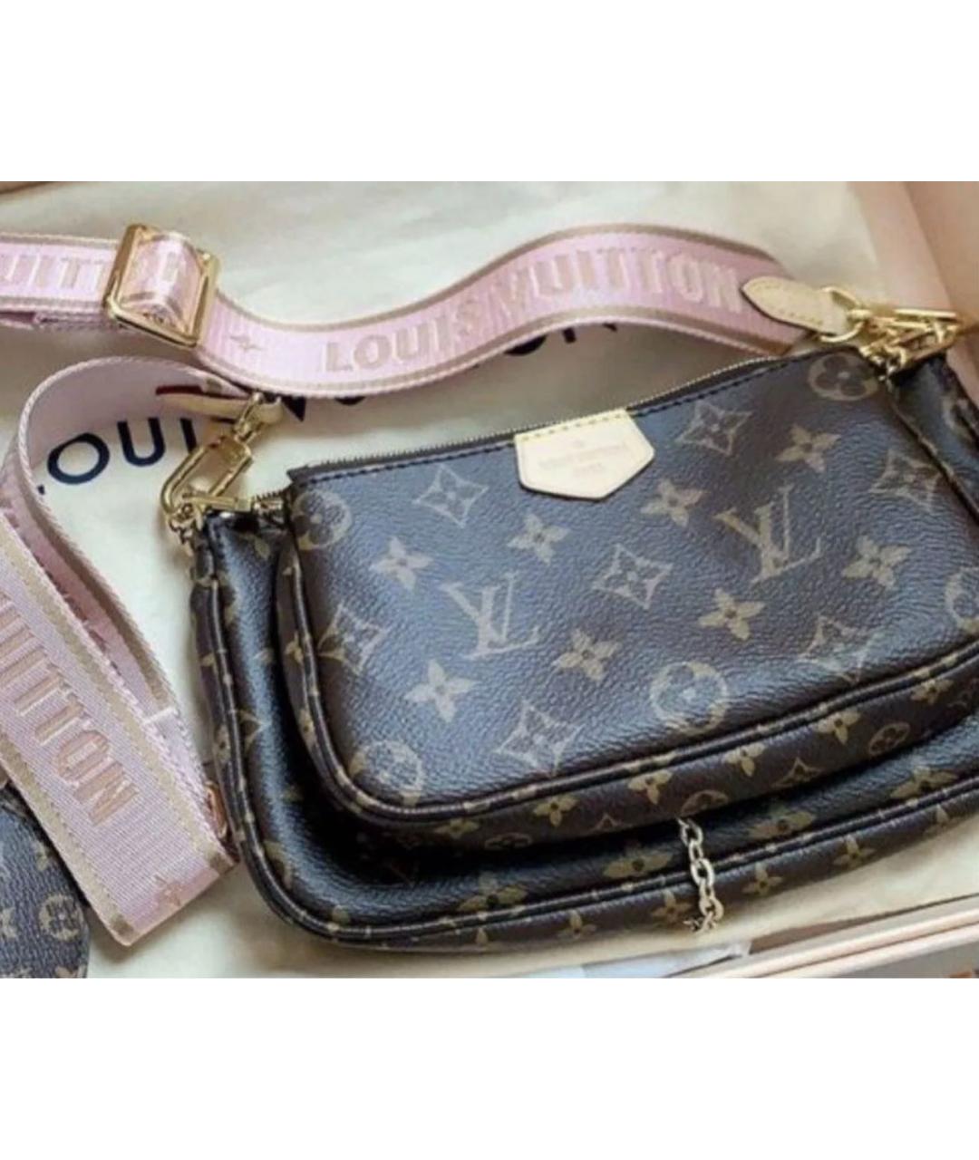 LOUIS VUITTON Коричневая сумка через плечо из искусственной кожи, фото 3