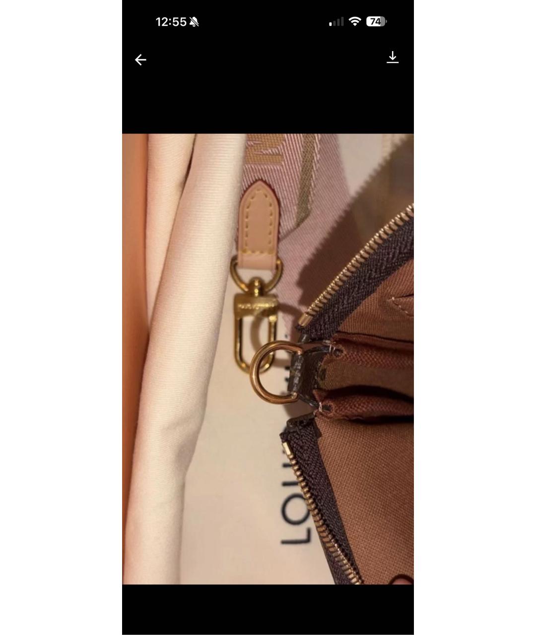 LOUIS VUITTON Коричневая сумка через плечо из искусственной кожи, фото 8