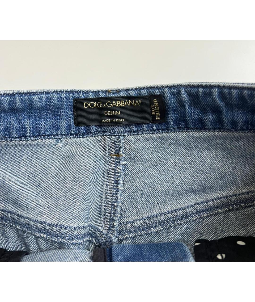 DOLCE&GABBANA Синие хлопковые джинсы слим, фото 3