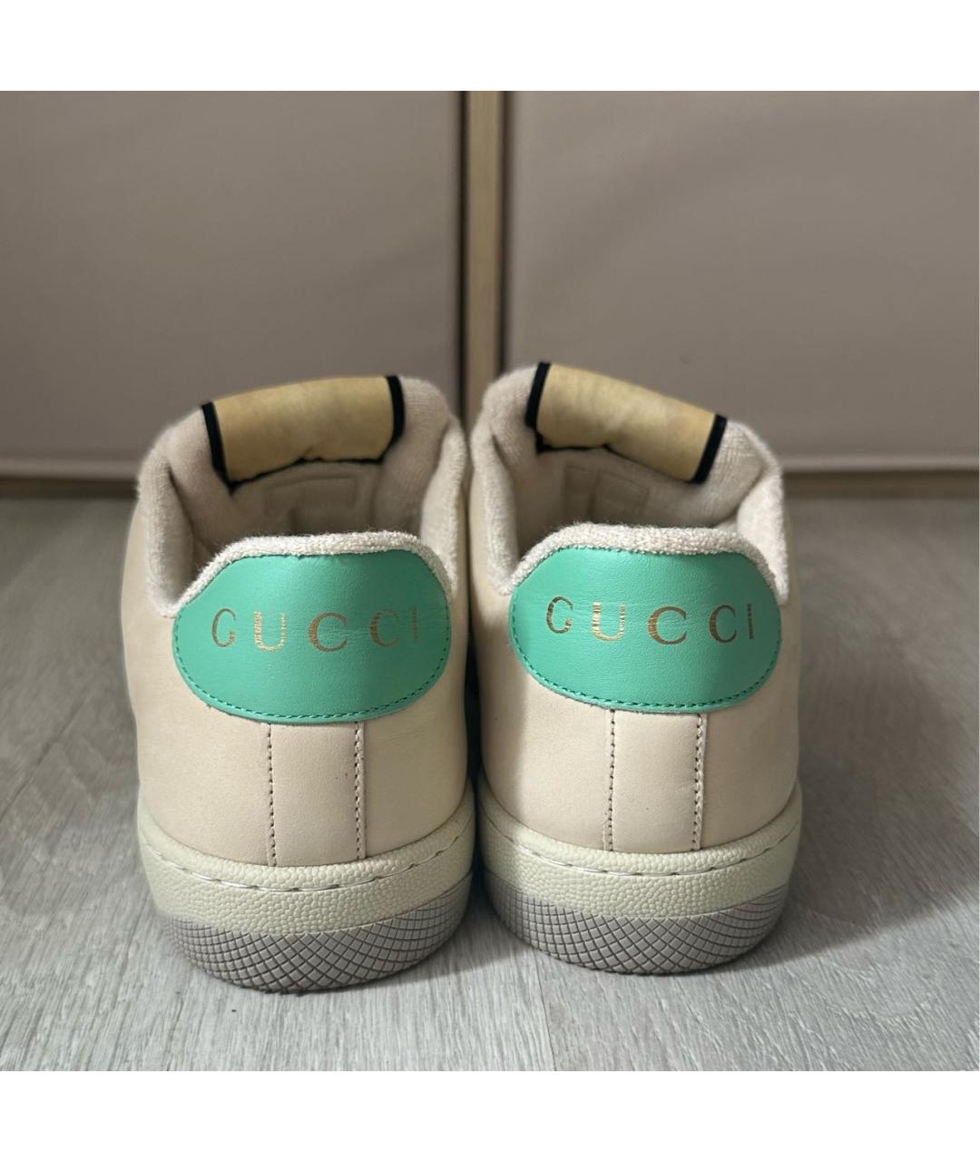 GUCCI Бежевые текстильные кеды, фото 4