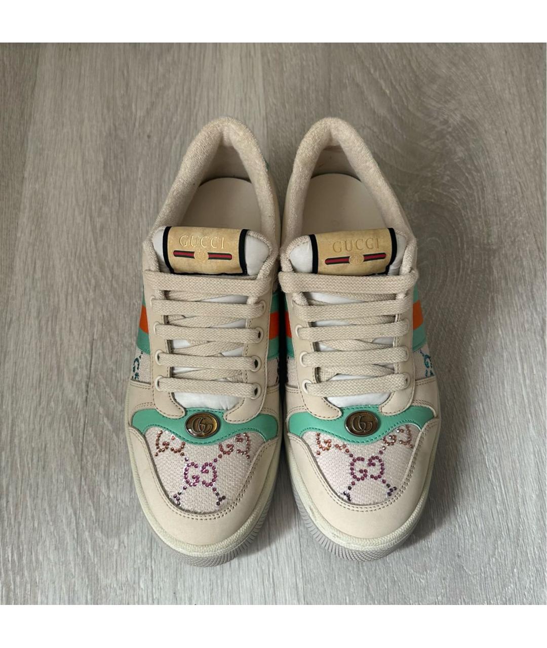 GUCCI Бежевые текстильные кеды, фото 2