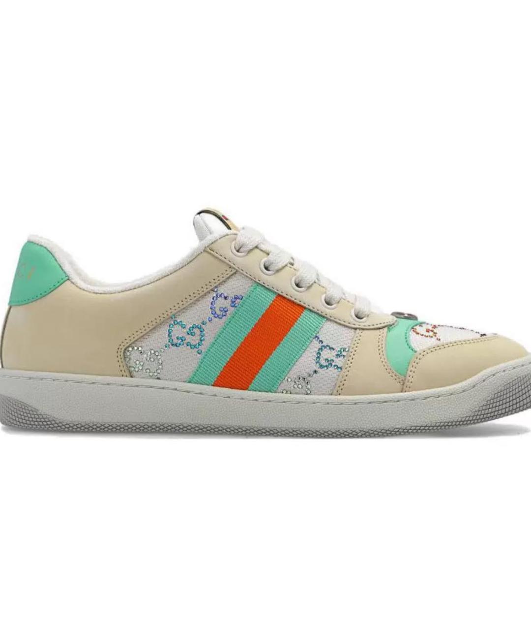 GUCCI Бежевые текстильные кеды, фото 1
