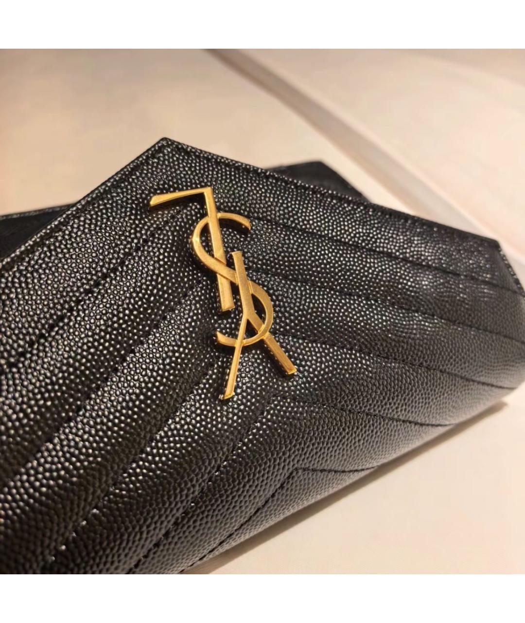 SAINT LAURENT Черная кожаная сумка через плечо, фото 3