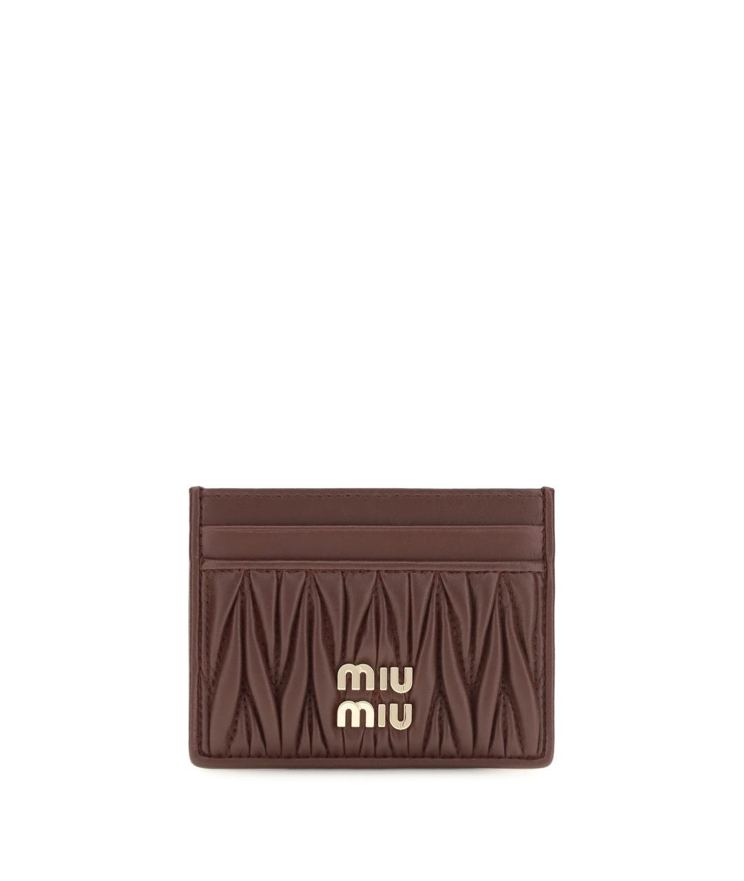 MIU MIU Бордовый кожаный кардхолдер, фото 1