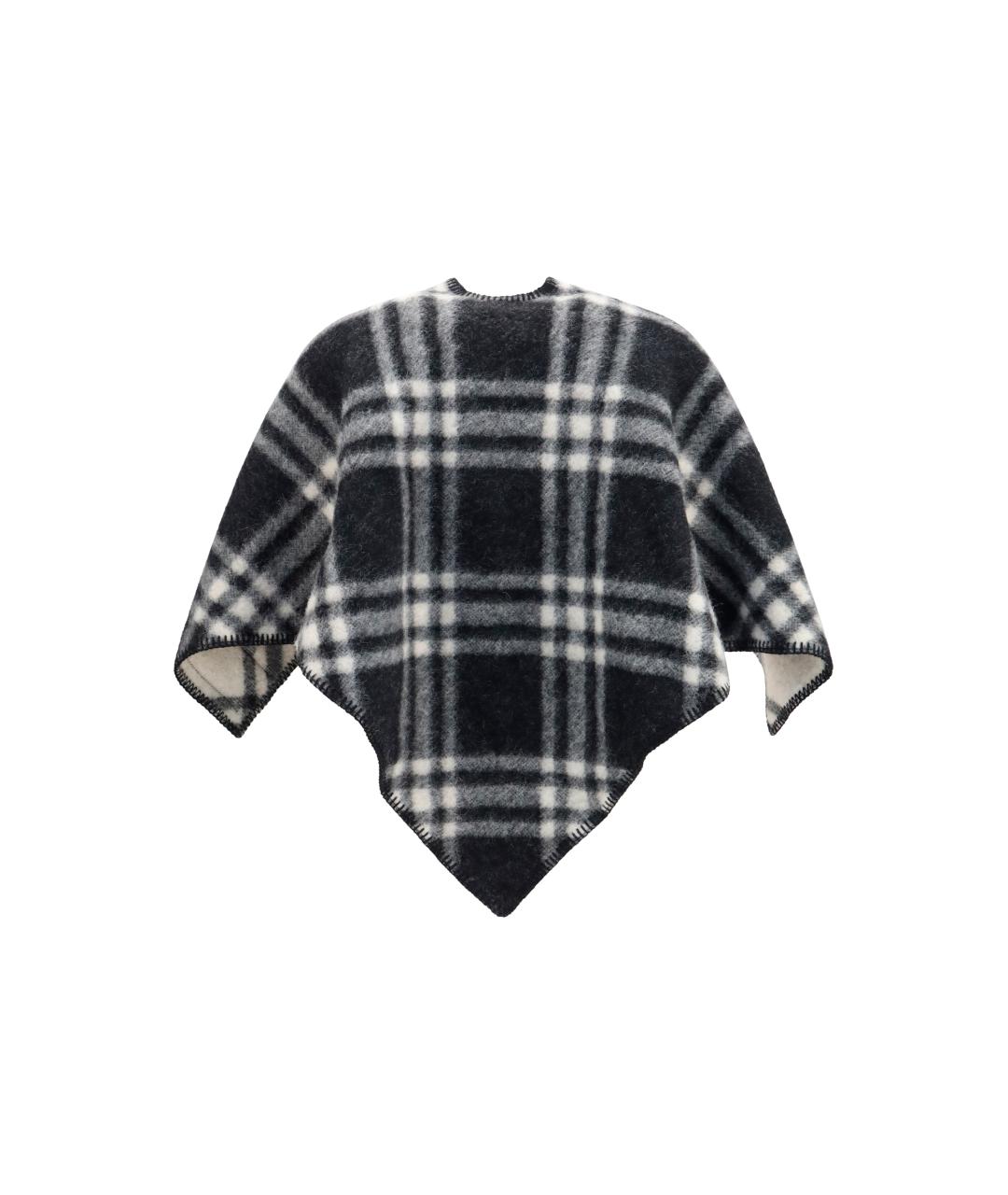 BURBERRY Черный шерстяной шарф, фото 2