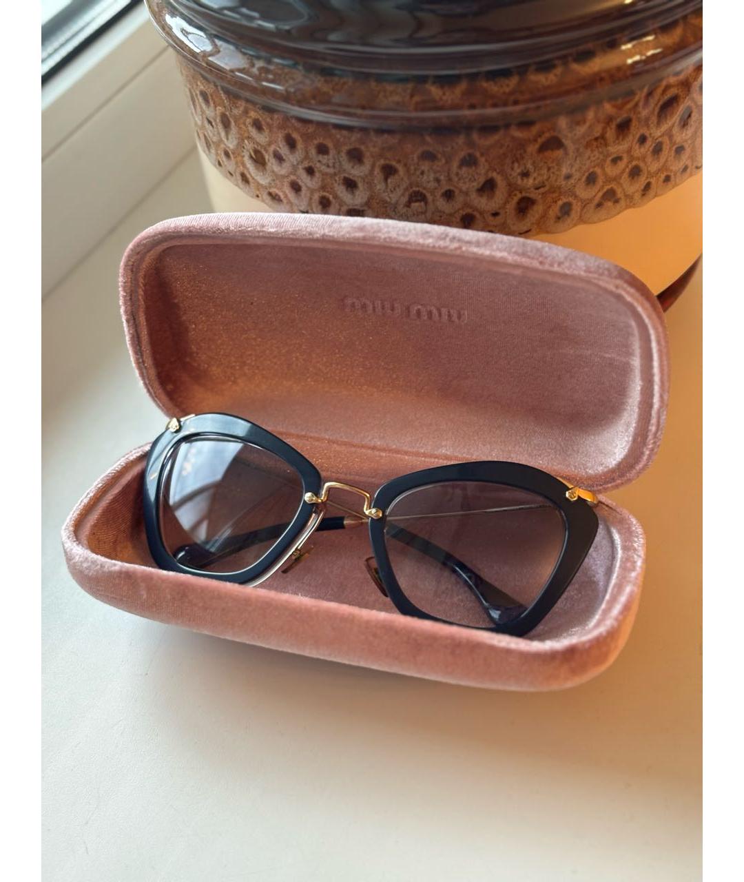MIU MIU Черные пластиковые солнцезащитные очки, фото 3