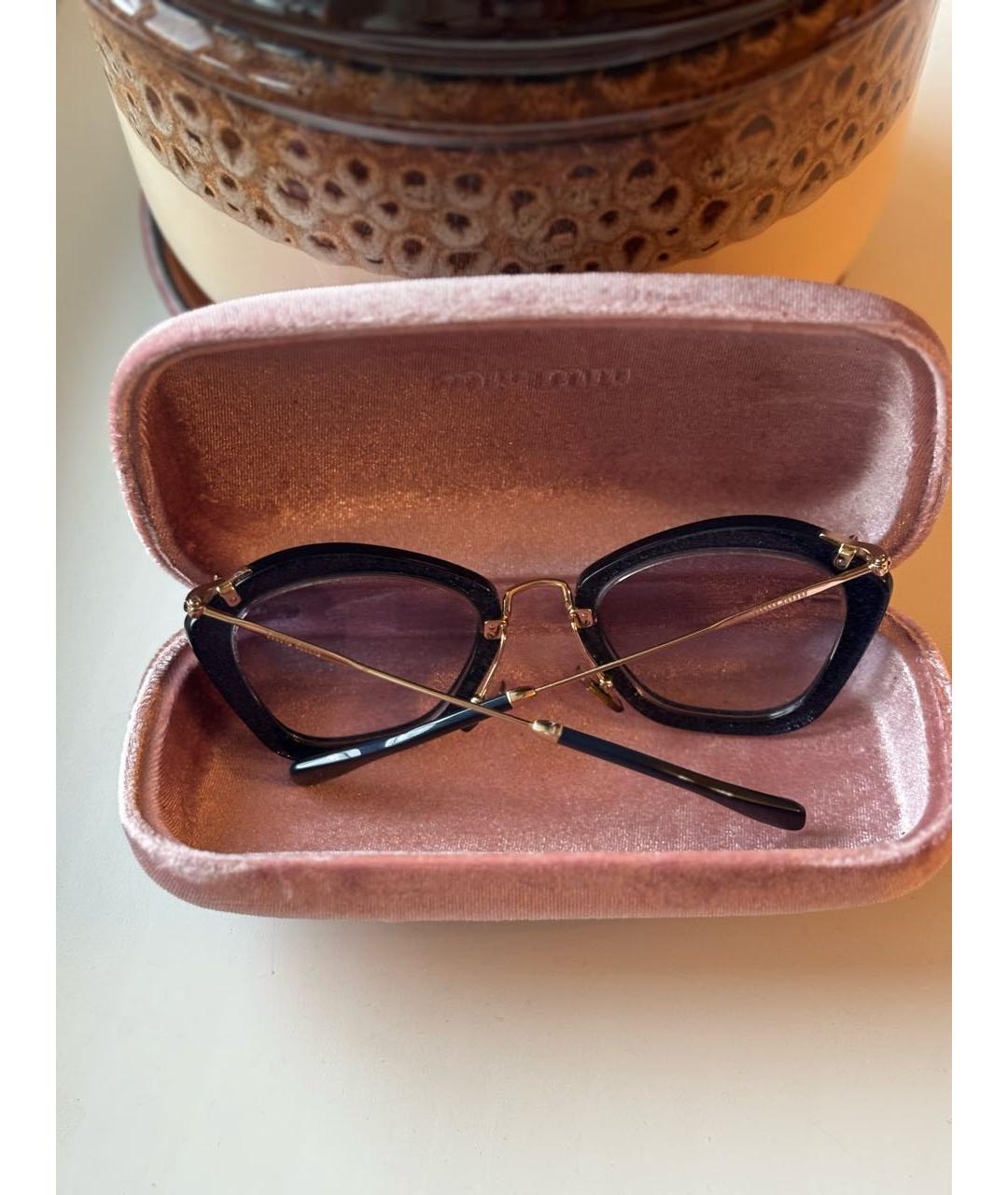 MIU MIU Черные пластиковые солнцезащитные очки, фото 8