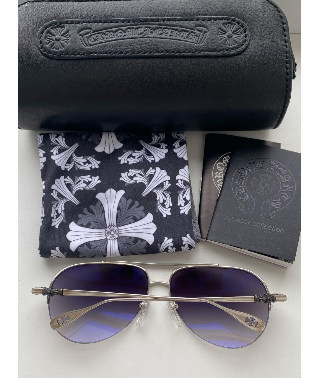 CHROME HEARTS Серебряные металлические солнцезащитные очки, фото 2