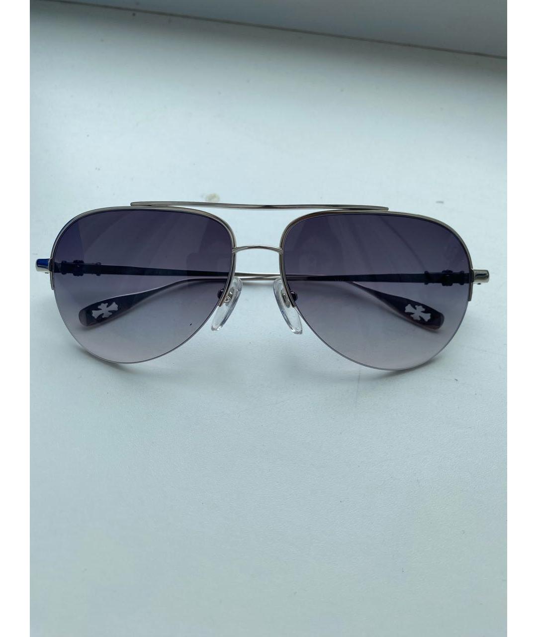 CHROME HEARTS Серебряные металлические солнцезащитные очки, фото 8