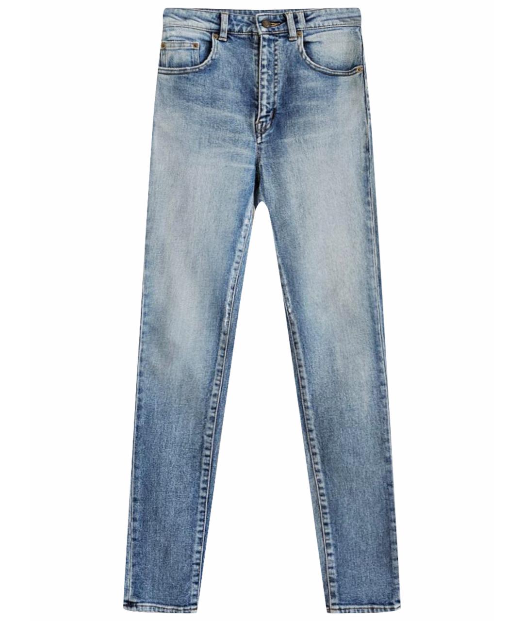 SAINT LAURENT Голубые хлопковые джинсы слим, фото 1