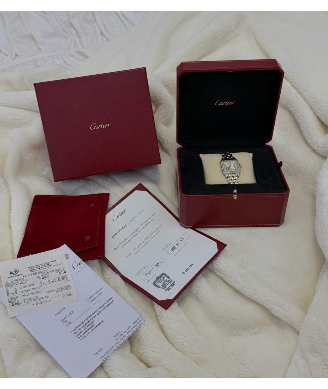 CARTIER Золотые платиновые часы, фото 4