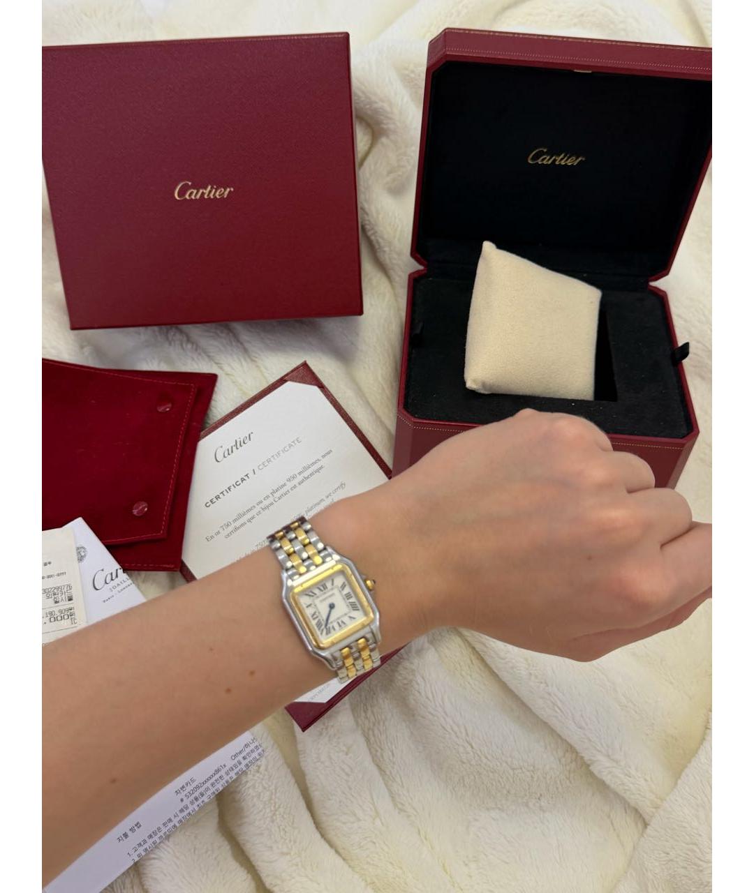 CARTIER Золотые платиновые часы, фото 6