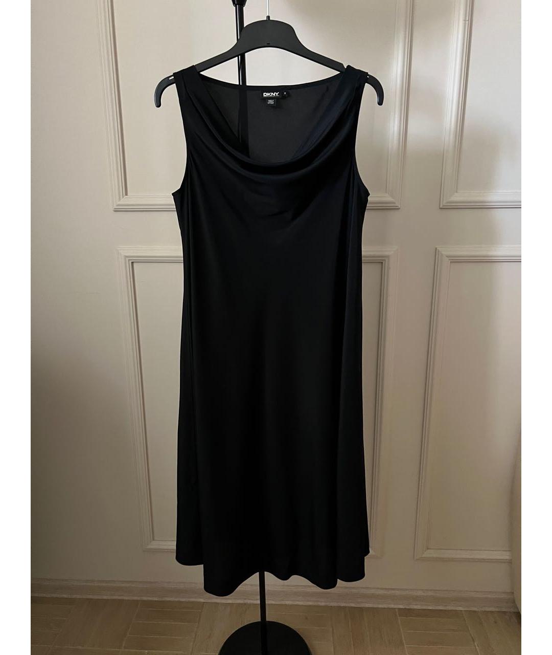 DKNY Черное шелковое вечернее платье, фото 9