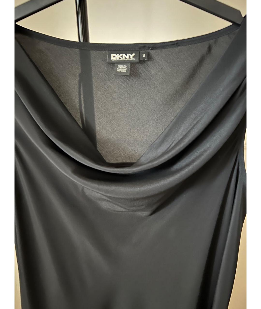 DKNY Черное шелковое вечернее платье, фото 3