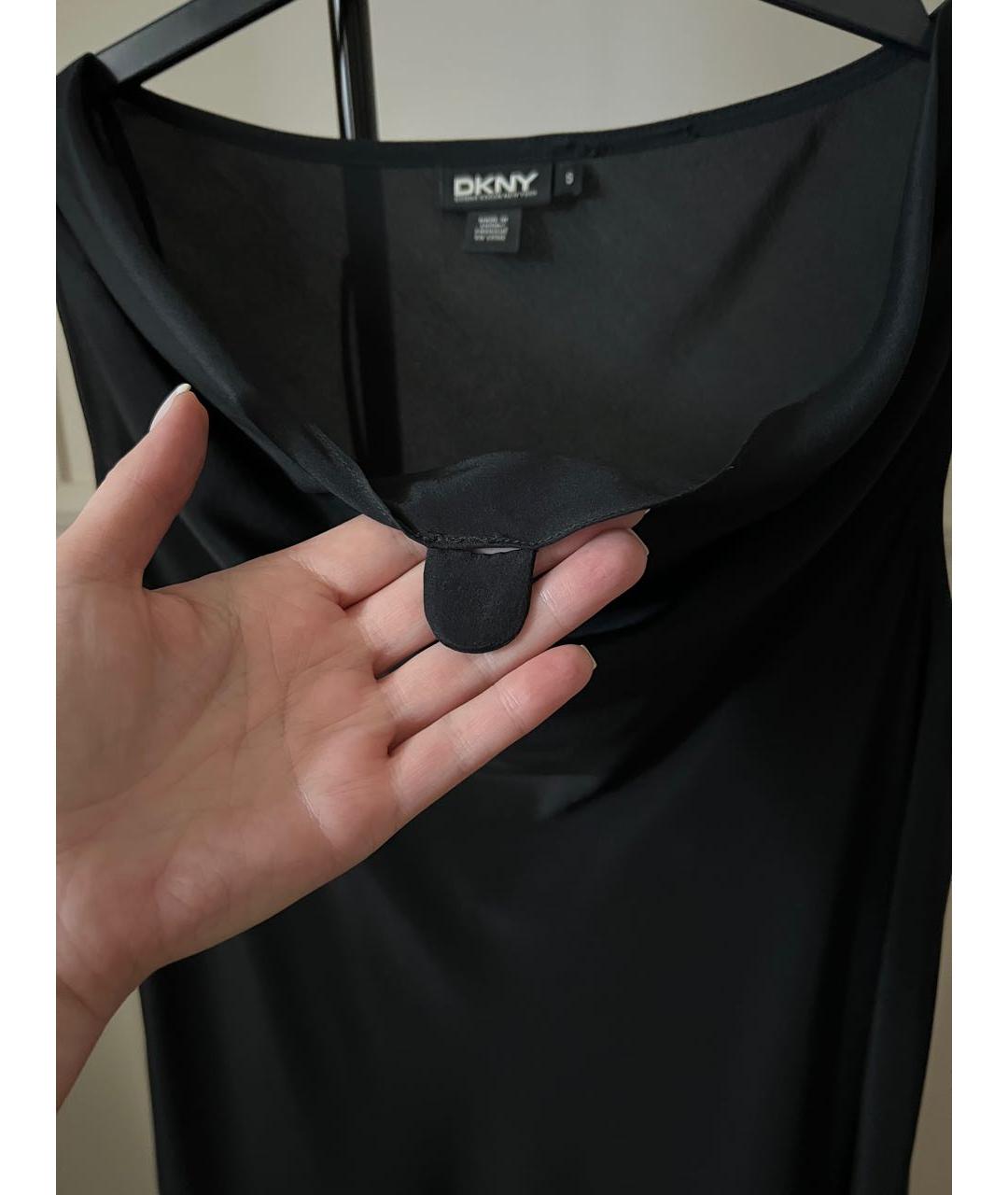 DKNY Черное шелковое вечернее платье, фото 4
