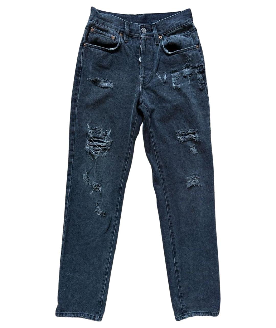 VETEMENTS Черные хлопковые прямые джинсы, фото 1