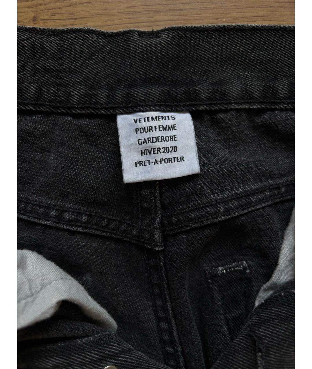 VETEMENTS Черные хлопковые прямые джинсы, фото 3