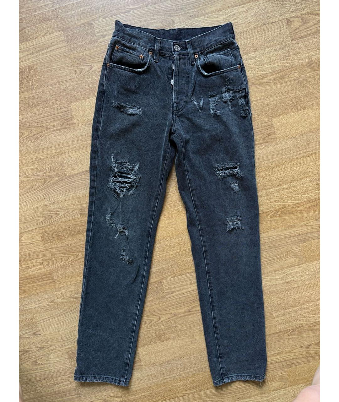 VETEMENTS Черные хлопковые прямые джинсы, фото 7