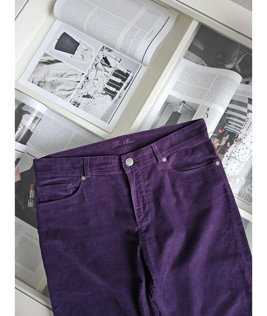 LORO PIANA Фиолетовые брюки узкие, фото 7