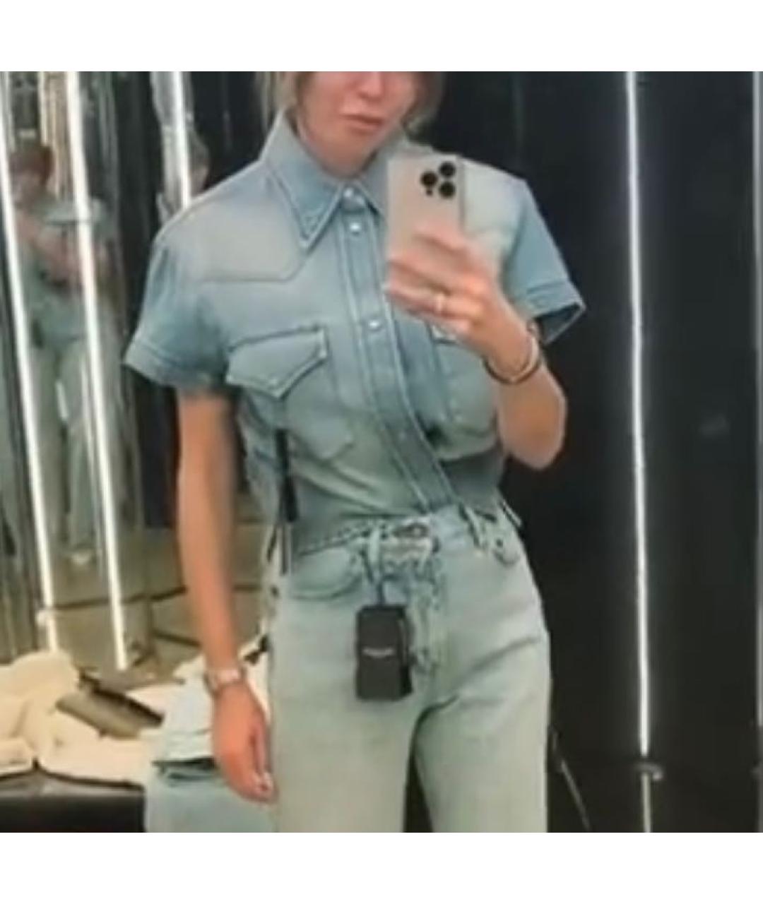 SAINT LAURENT Голубая деним рубашка, фото 4