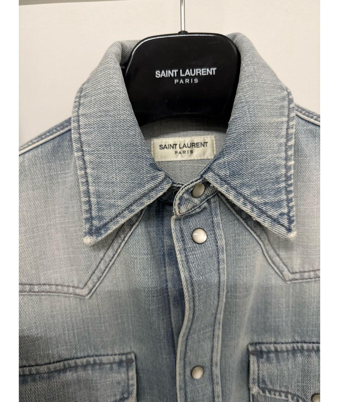 SAINT LAURENT Голубая деним рубашка, фото 3