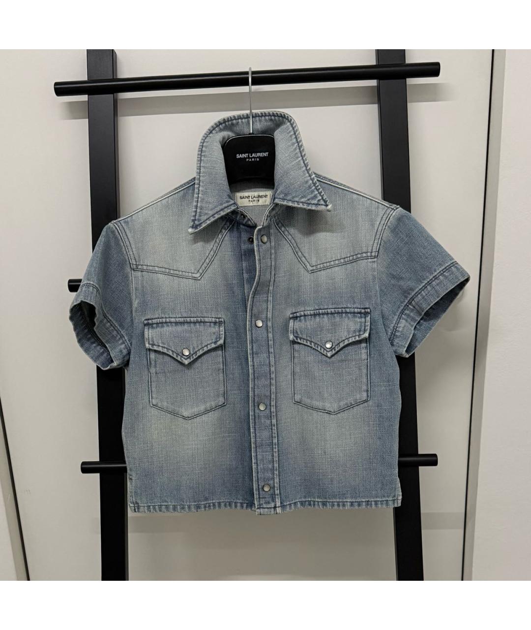SAINT LAURENT Голубая деним рубашка, фото 2
