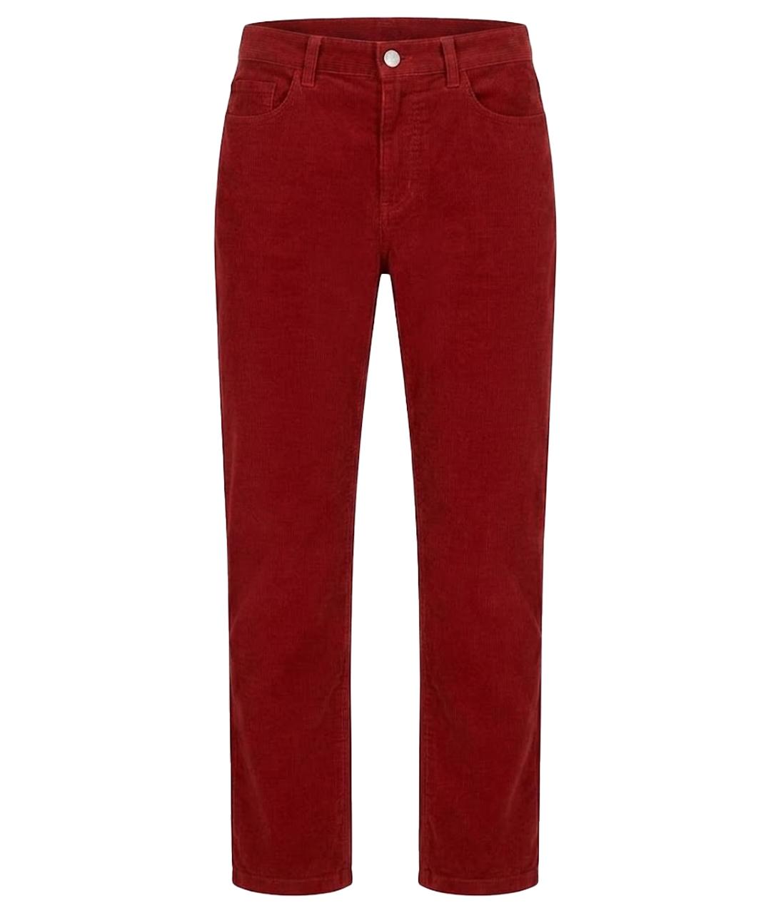 LORO PIANA Красные хлопковые брюки узкие, фото 1