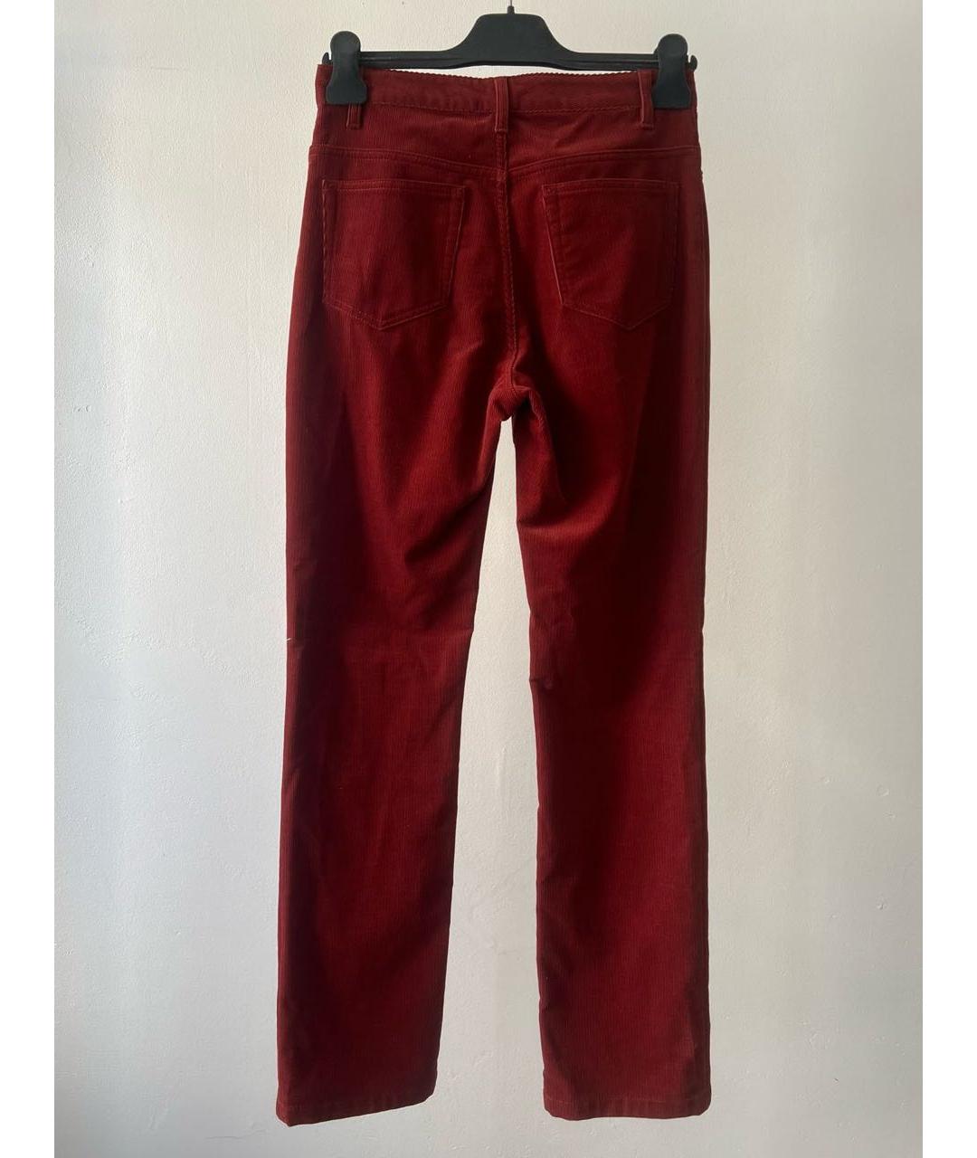 LORO PIANA Красные хлопковые брюки узкие, фото 2