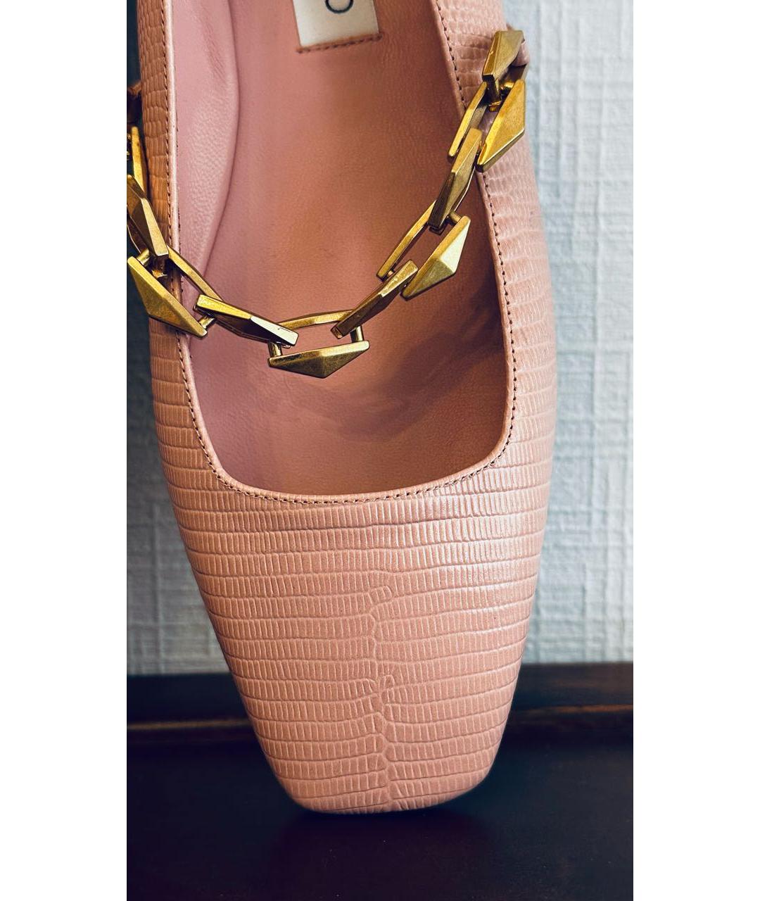 JIMMY CHOO Розовые кожаные балетки, фото 6