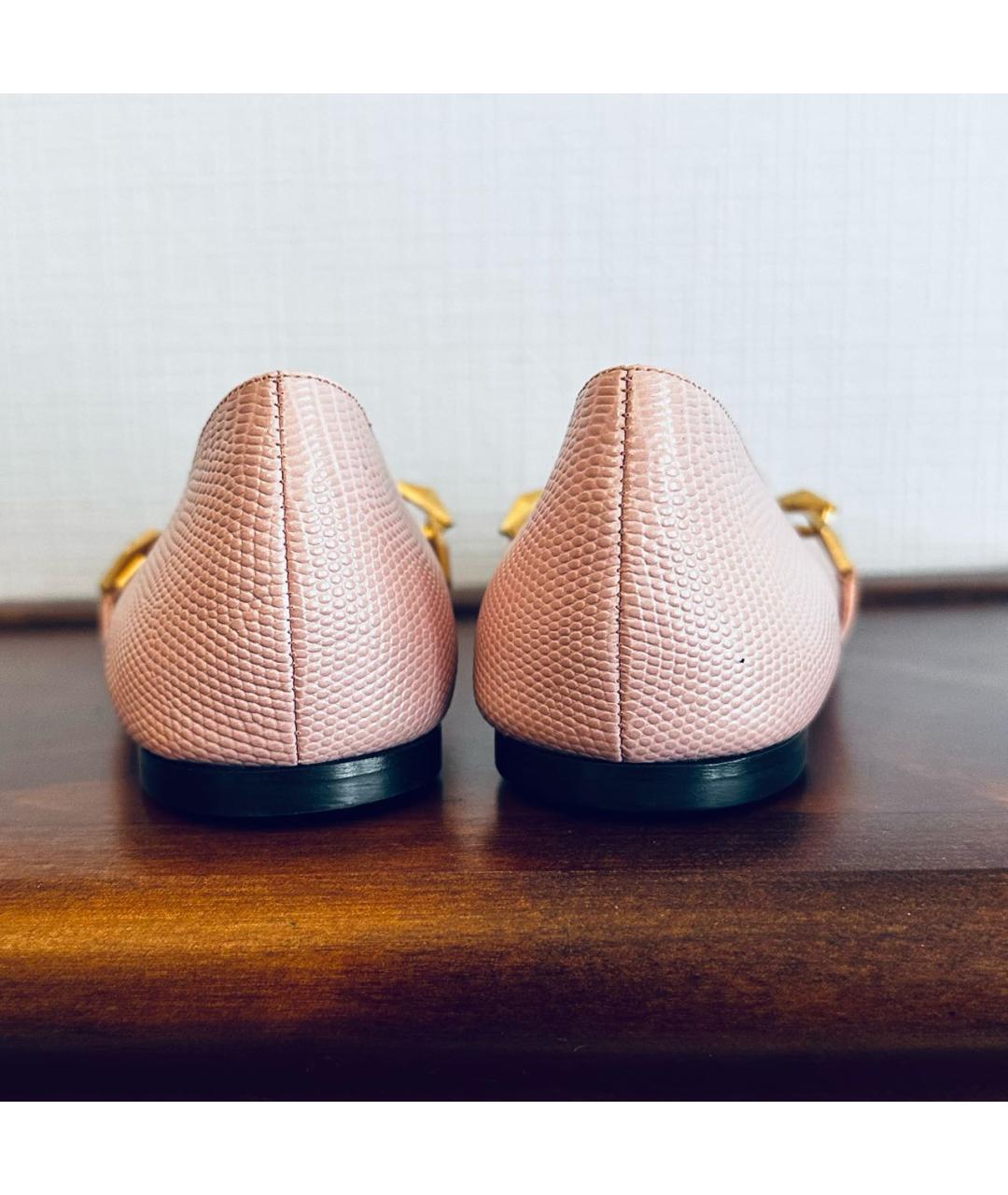 JIMMY CHOO Розовые кожаные балетки, фото 4
