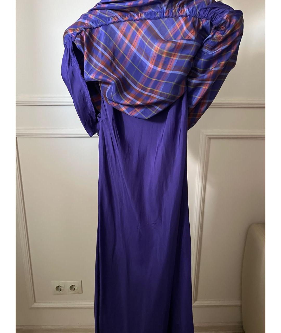 DKNY Фиолетовое шелковое повседневное платье, фото 4