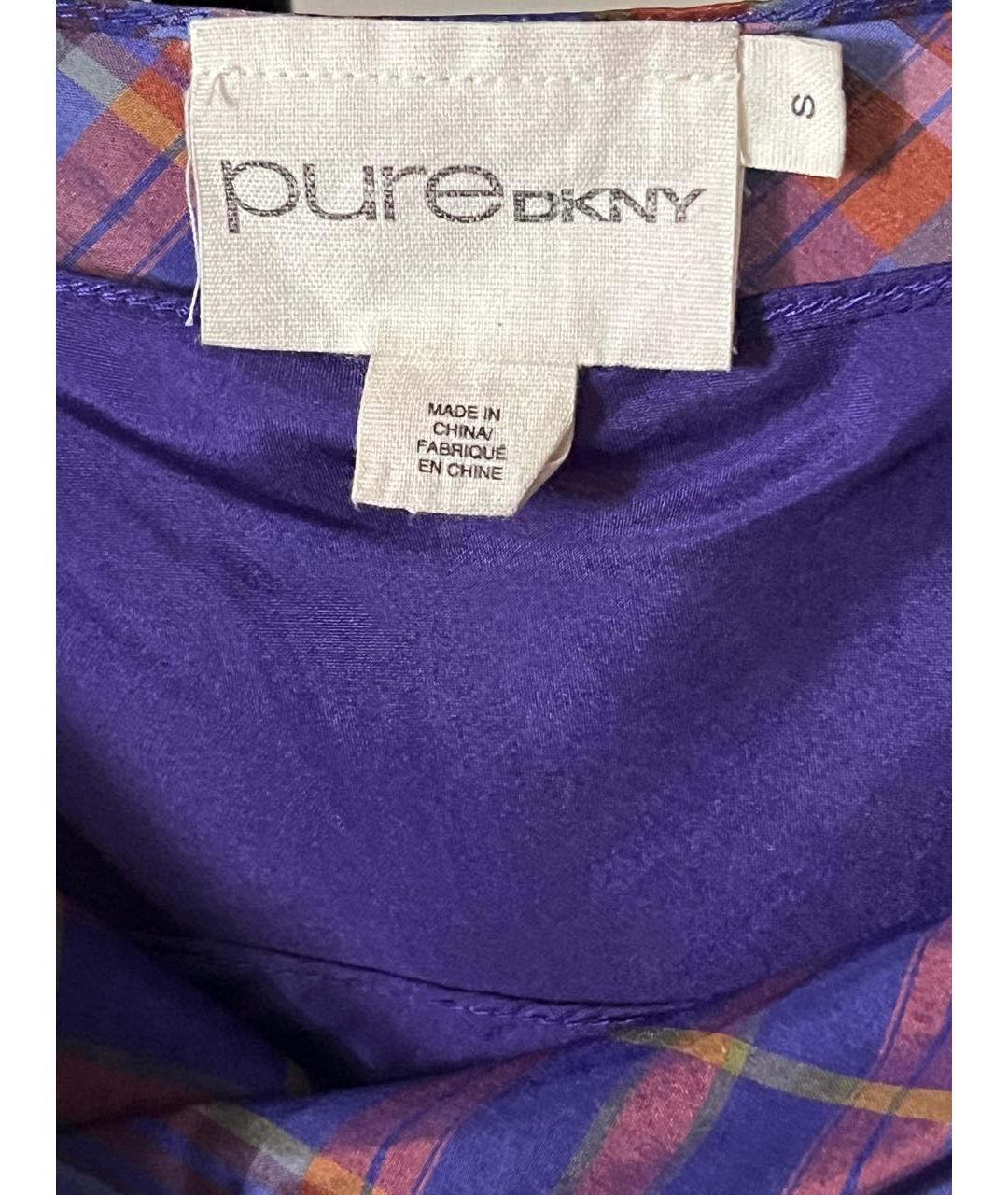 DKNY Фиолетовое шелковое повседневное платье, фото 5