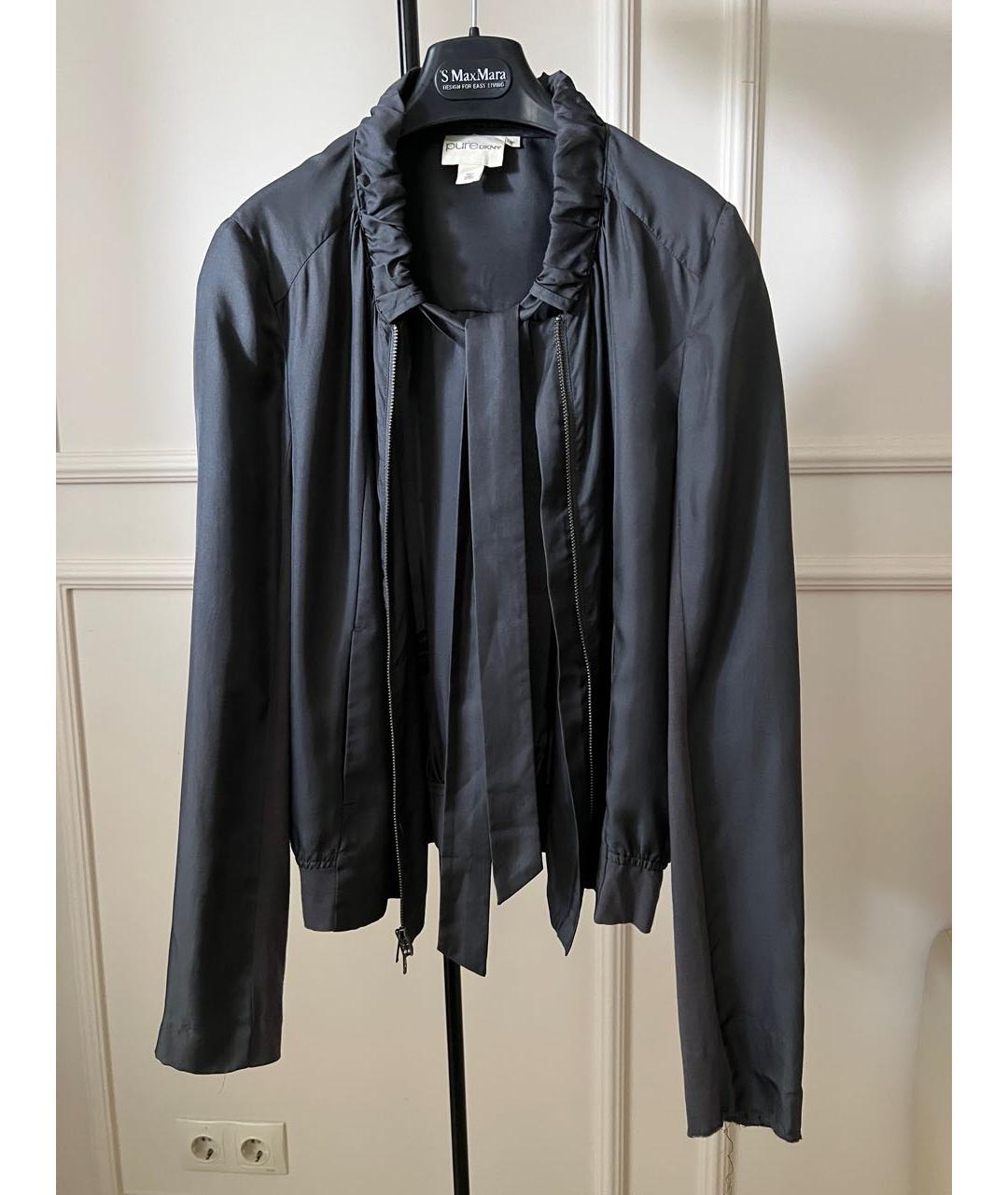 DKNY Антрацитовая шелковая куртка, фото 9