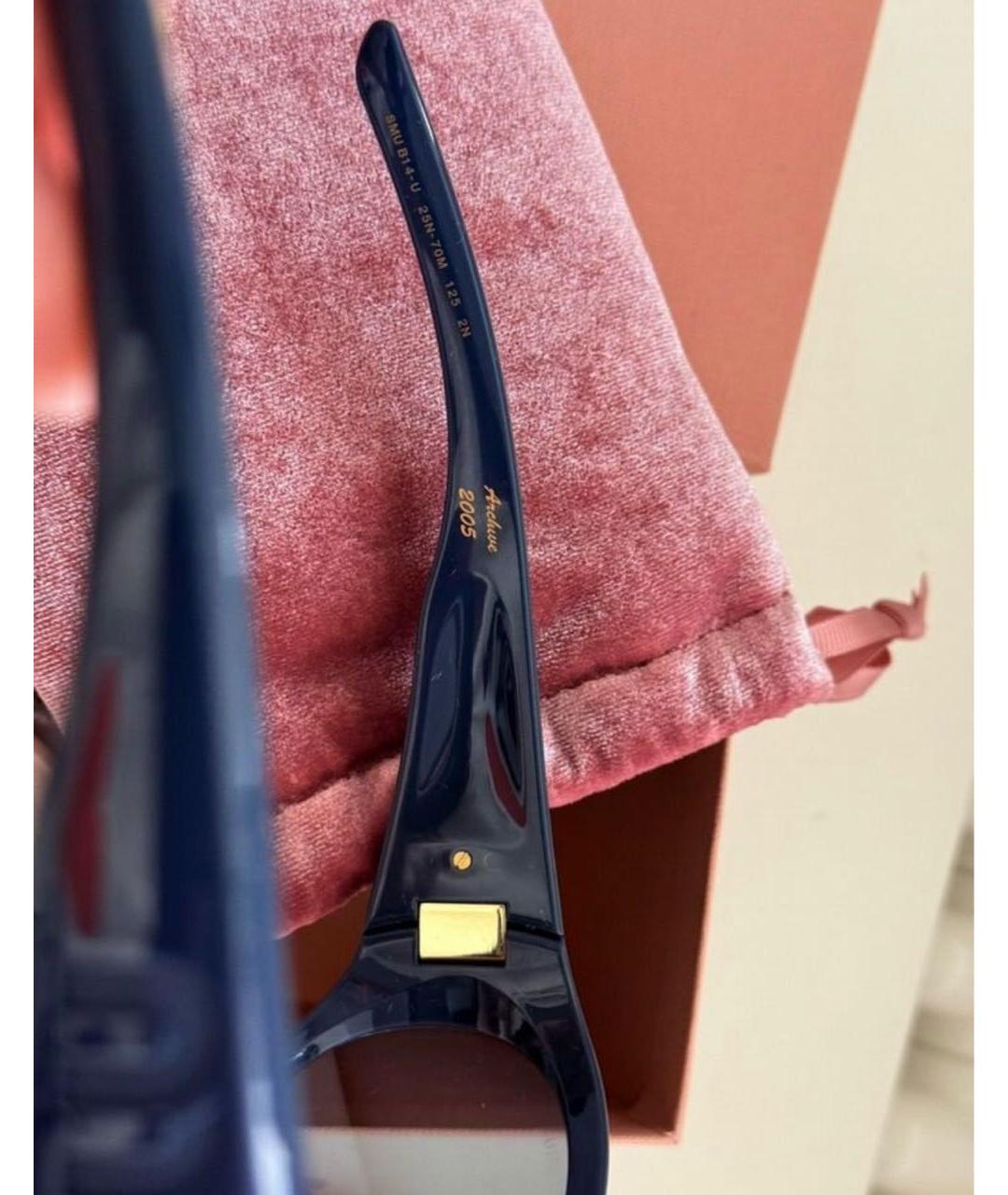 MIU MIU Синие пластиковые солнцезащитные очки, фото 5