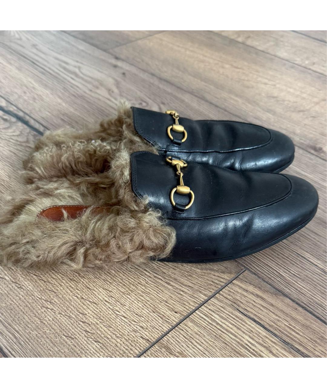 GUCCI Черные кожаные мюли, фото 6