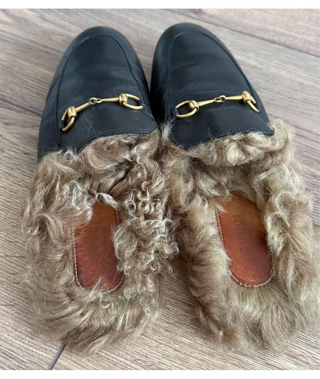 GUCCI Черные кожаные мюли, фото 4
