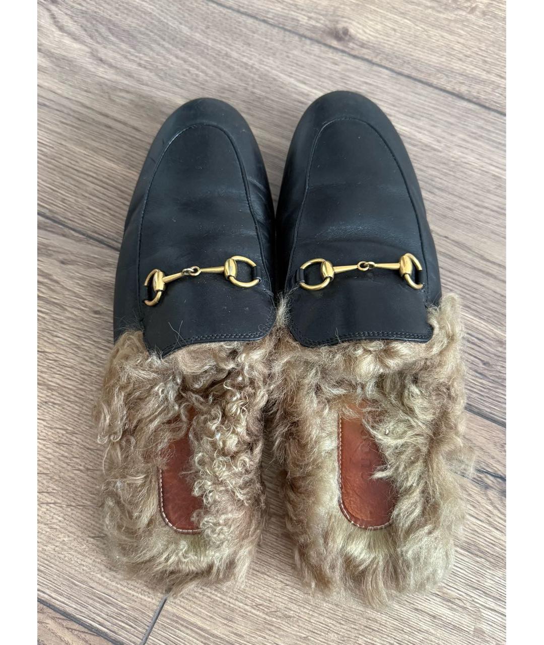 GUCCI Черные кожаные мюли, фото 3
