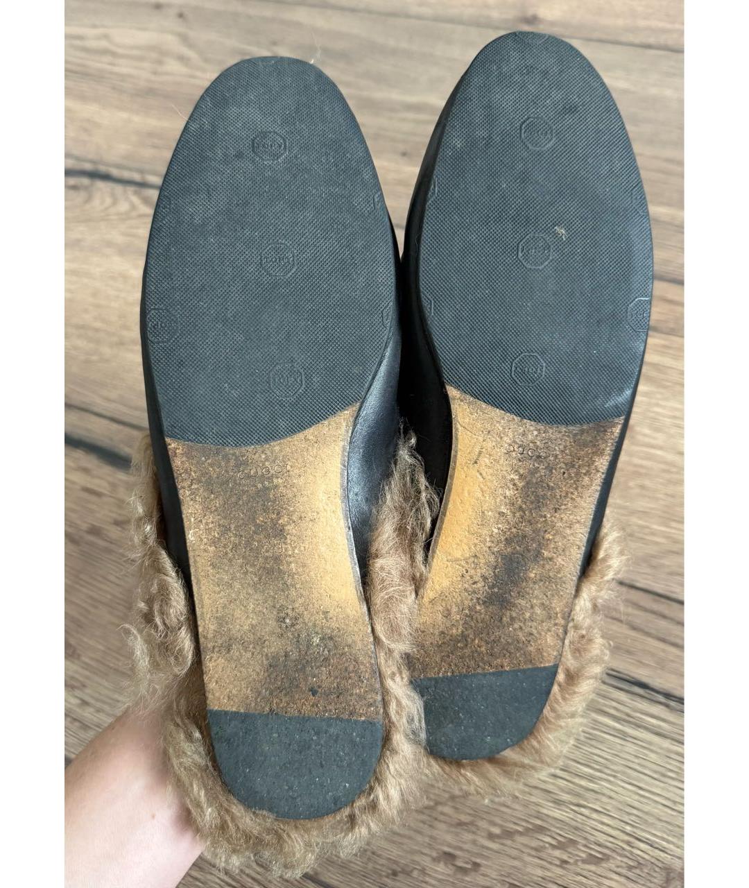 GUCCI Черные кожаные мюли, фото 5