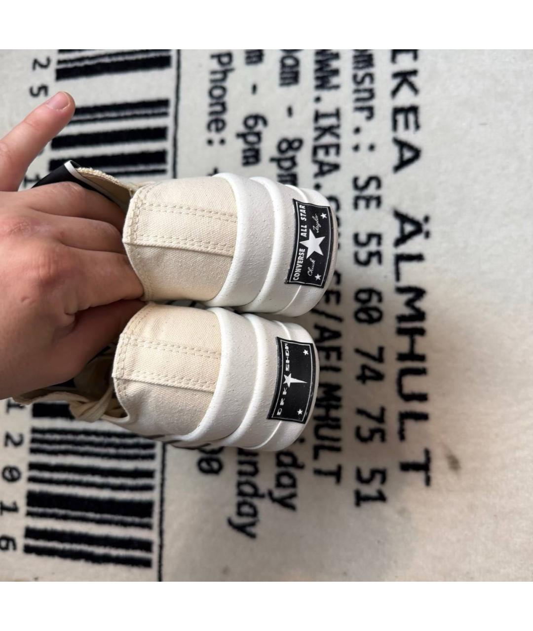 RICK OWENS DRKSHDW Бежевые кеды, фото 3