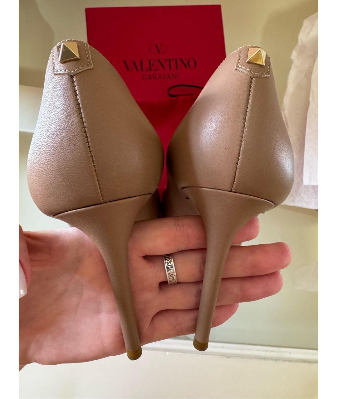 VALENTINO Бежевые кожаные туфли, фото 7