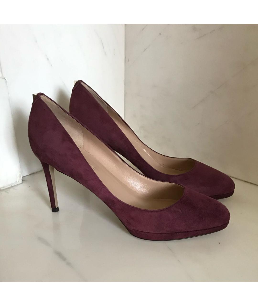 VALENTINO Бордовые замшевые туфли, фото 3
