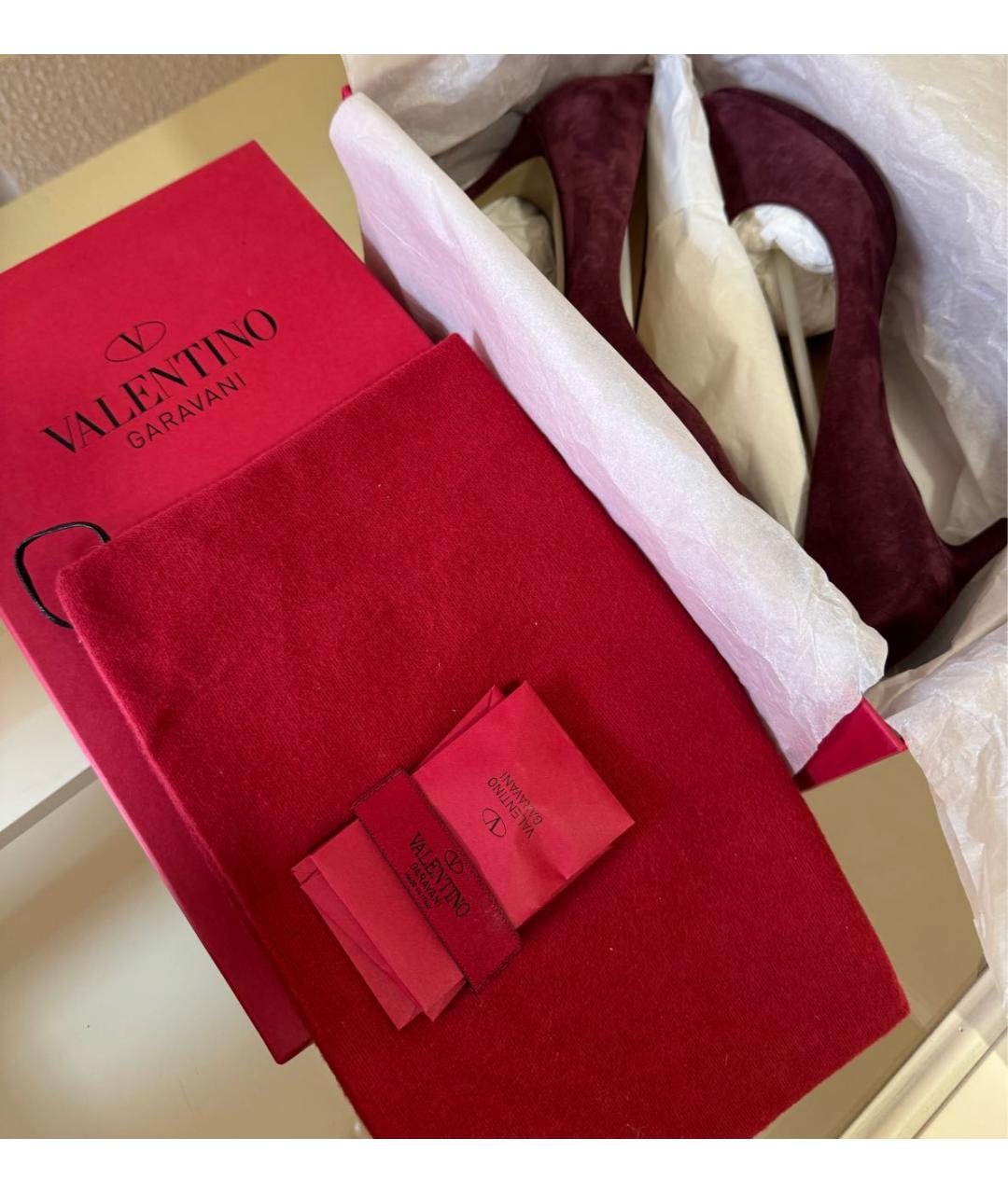 VALENTINO Бордовые замшевые туфли, фото 8