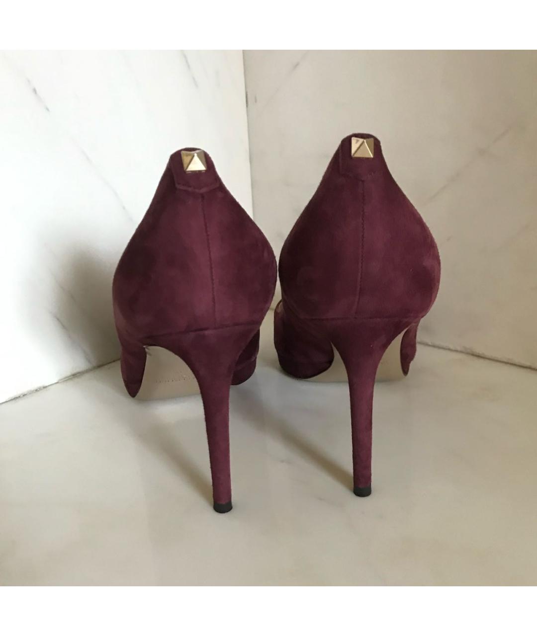 VALENTINO Бордовые замшевые туфли, фото 5
