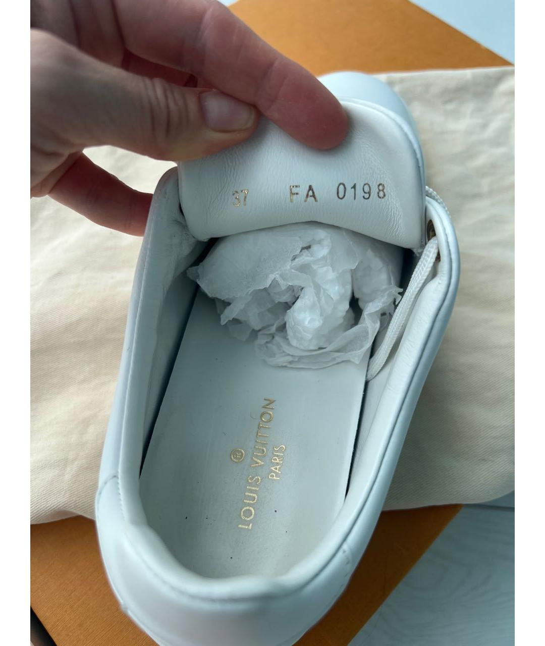 LOUIS VUITTON Белые кожаные кеды, фото 5