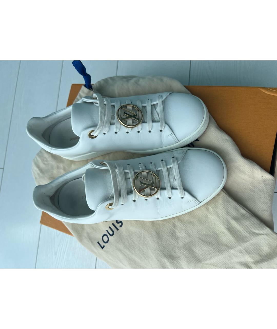 LOUIS VUITTON Белые кожаные кеды, фото 4