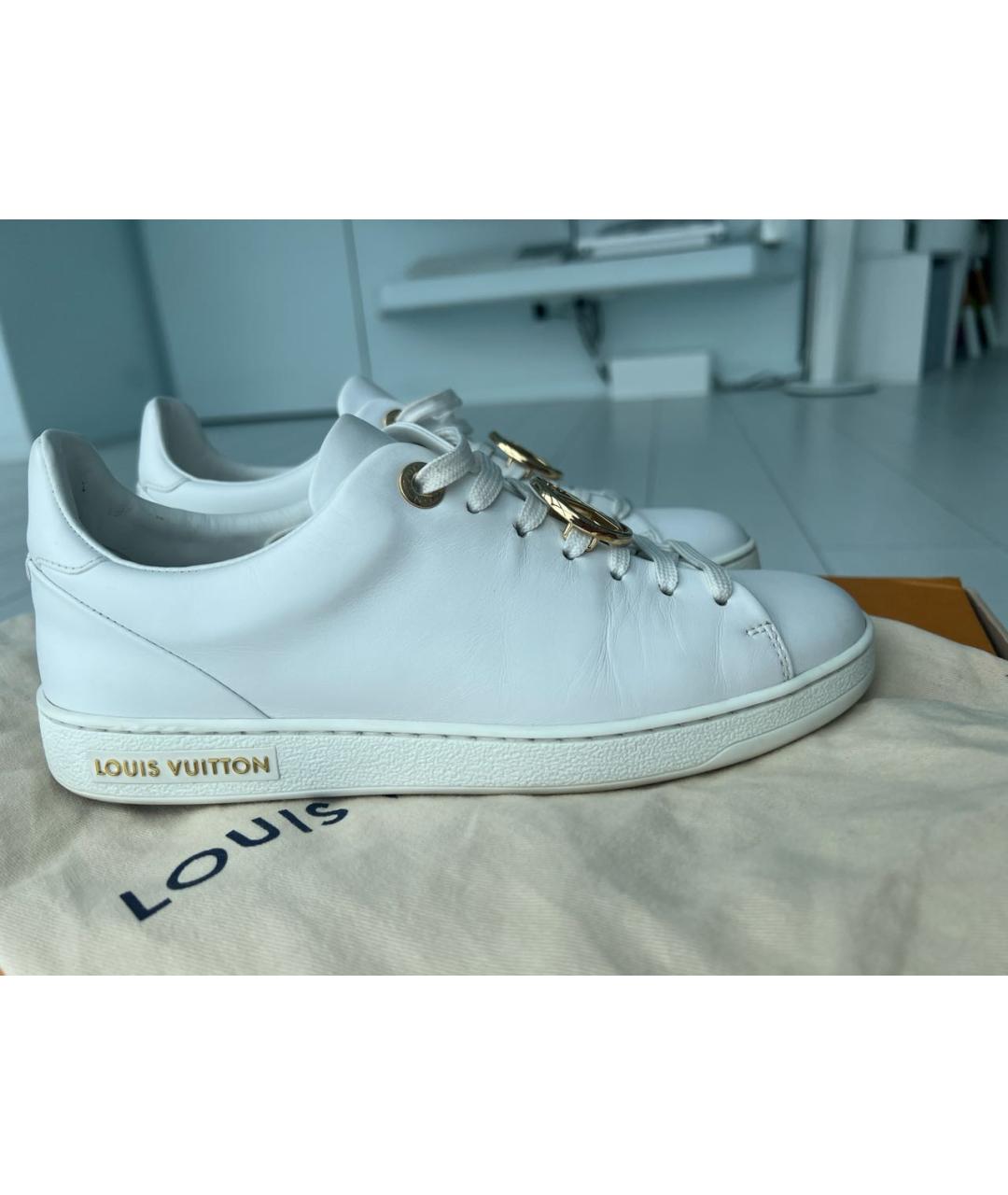LOUIS VUITTON Белые кожаные кеды, фото 2