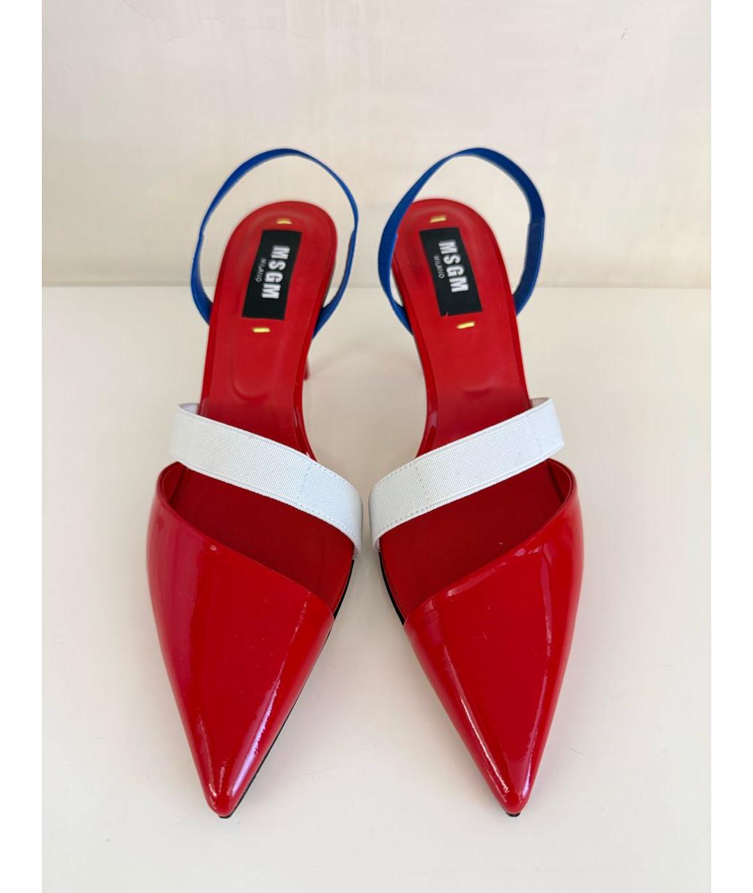 MSGM Красные кожаные туфли, фото 3