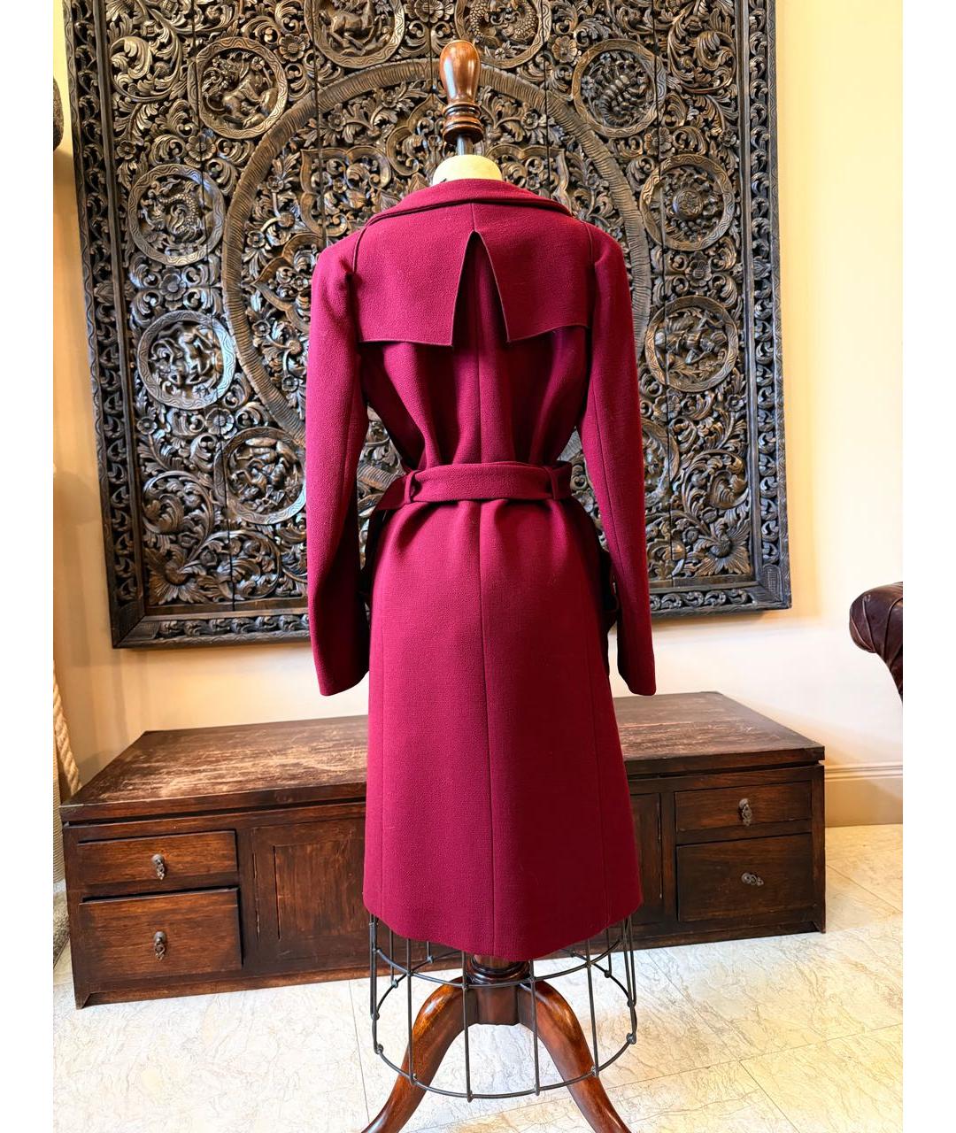 ROLAND MOURET Бордовое шерстяное пальто, фото 3